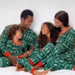 Green Winter Christmas Matching Family Pajamas