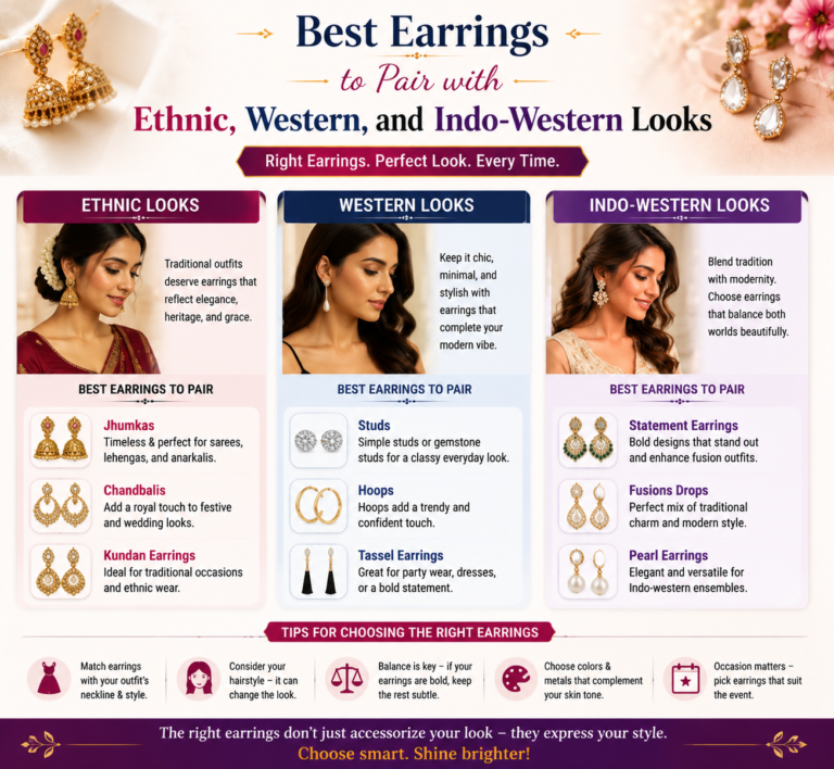 Best Earrings to Pair with Ethnic, Western, and Indo-Western Looks.
