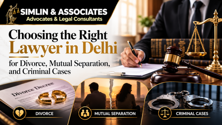 Choosing the Right Lawyer in Delhi for Divorce, Mutual Separation, and Criminal Cases
